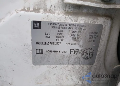 2010 Cadillac Cts Standard from USA, damaged, VIN 1G6DL5EV3A0113777